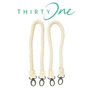 ThirtyOne Lobster Clip Rope Handles in Cream Set of 2